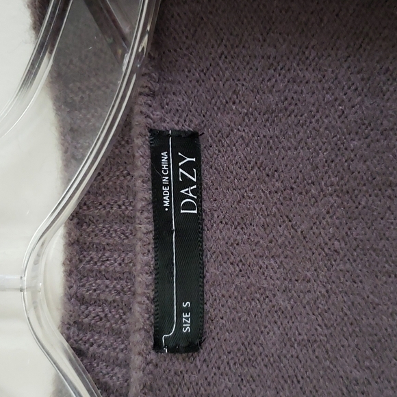 Dazy button front cardigan sweater, striped wrists dark academia, women's small - Picture 4 of 5